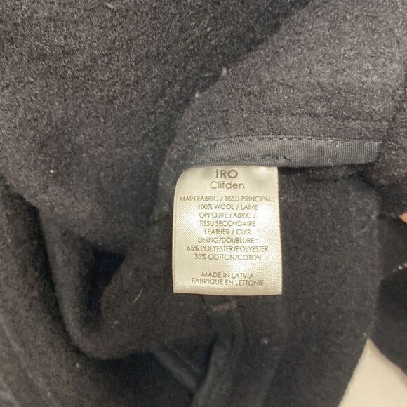 IRO Clifden Wool Biker Jacket Black Medium US8 - Picture 6 of 10